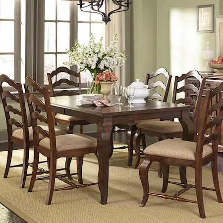 Transitional 7 Piece Dining Table and Chair Set
